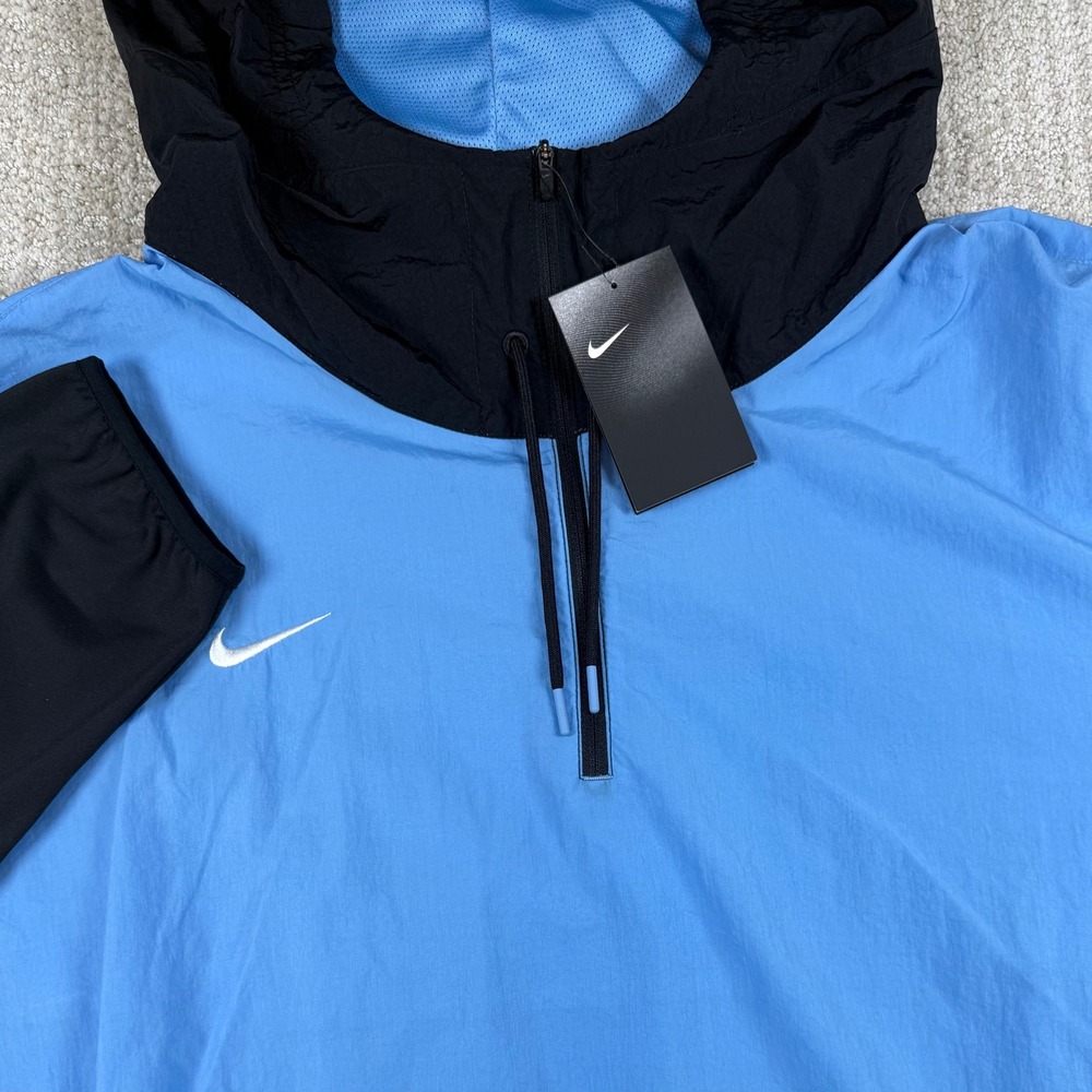 NEW Nike Mens 4XL Blue 1/4 Zip Hooded Windbreaker Pullover Jacket CW3432-448